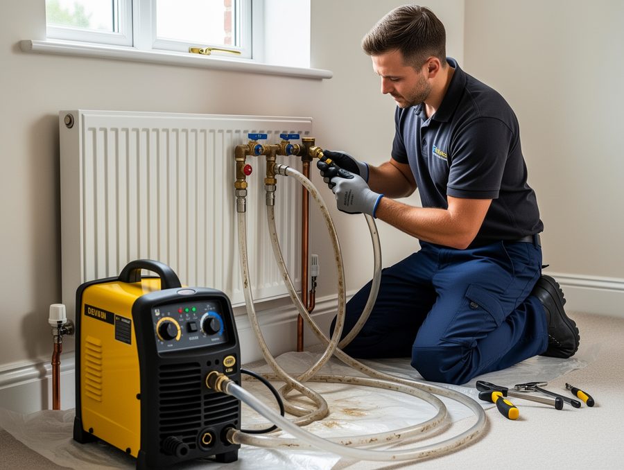 Central heating power flushing